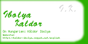 ibolya kaldor business card